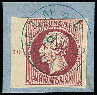 1 Gr. wine-red, fine print, from left sheet margin with row number "10" on luxury letter piece with K2 "Hameln", sign. Bühler