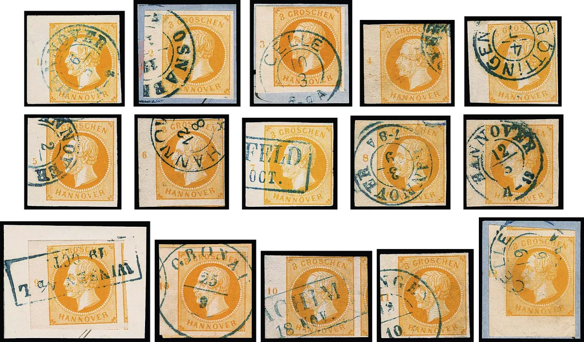 3 Gr. yellow or dark orange, overcomplete left sheet margin strip with row numbers "1" to "12" complete, including "5", "8" and "10" each two different positions