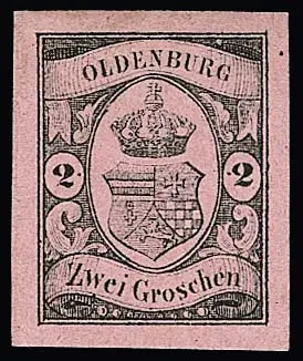 2 Gr. schw./rosa, hervorragend breitrandiges Luxusstück, ungebraucht mit vollem Originalgummi, in dieser Qualität ein Ausnahmestück, sign. Brettl und Attest…