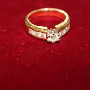 Bague femme avec diamant en or 750, taille 54, env. 7 grammes