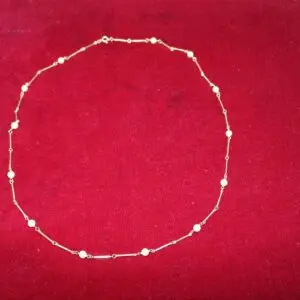 Collier avec perles en or 585, env. 9,5 grammes, longueur 60 cm