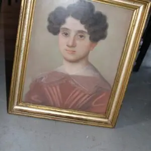 Portrait Biedermeier vers 1830, L 37cm x H 44cm