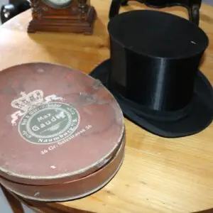 Chapeau claque vers 1900, Max Gaudig Naumburg avec boîte