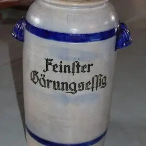 Grand pot à vinaigre bleu/gris vers 1880, 15 litres, excellent état