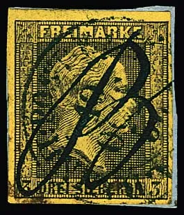 3 Sgr. černá/žlutá na nádherném ústřižku dopisu se vzácným cizím znehodnocením saským K2 "Dresden Bahnpost-Exp." 1852 a ručně modře "B"