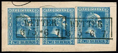 2 Sgr. bleu, paire et pièce unique sur pièce de lettre de luxe avec Ra2 idéal "Wetter"