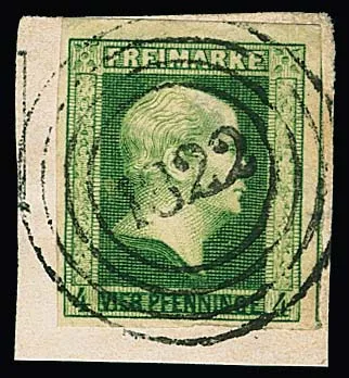 "1822" (Nohbollenbach), net et centré, rare oblitération NS de Rhénanie sur pièce de lettre de choix 4 Pfge.