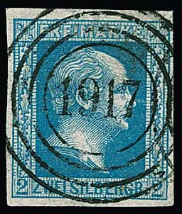 "1917" (Wallendorf), rare Rheinland-NS très beau net et centré sur 2 Sgr. bleu bien margé (min. clair), signé Kastaun, Banker