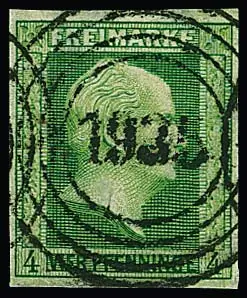 "1935" (Bleialf) net et centré sur pièce de choix 4 Pfge. vert, signé Banker et certificat Jäschke-L.