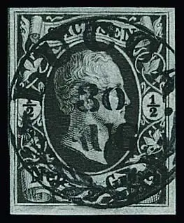 1/2 Ngr. noir/gris-vert, pièce de luxe avec K1 ornemental idéalement centrique "Lucca", photo-exp. Rismondo "Pièce particulièrement belle"