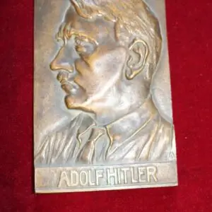 Plaque de bronze « Hitler » 99mm x 152mm, Mariahütte Kreis Trier
