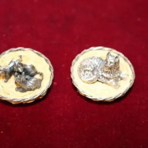 2 petits paniers avec chats, argent 925, poinçonné, poids total 27,8 grammes
