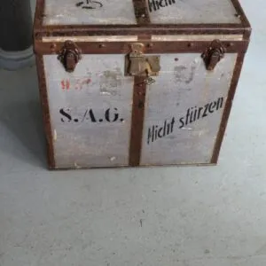 Kiste Truhe Transportbox um 1880, B 58cm x T 39cm x H 58cm