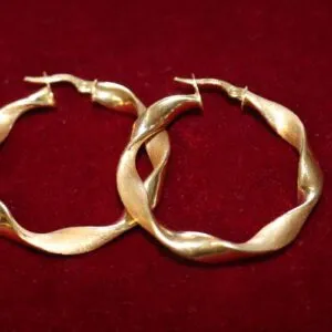 Dames oorbellen 585 goud, ca. 4 gram, Ø 4cm