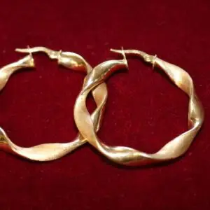 Dames oorbellen 585 goud, ca. 4 gram, Ø 4cm