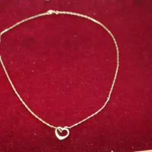 Ketting met hart hanger 333 goud, ca. 5,4 gram, lengte 46cm