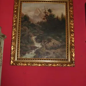 Olieverf op doek omstreeks 1900, gesigneerd, pronklijst, B 65cm x H 78cm