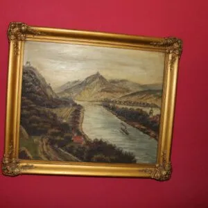 Olieverf op vezelplaat omstreeks 1940, gesigneerd, B 72cm x H 61cm