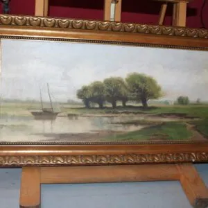 Olieverfschilderij rond 1900, olieverf op doek, B 77cm x H 42cm
