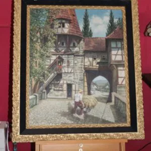 Olieverfschilderij rond 1940, gesigneerd, B 69cm x H 81cm