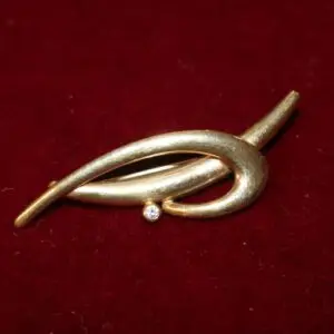 Broche en or 375, L 4,5 cm, env. 2,2 grammes
