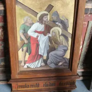 Tableau d'église en tôle peinte H 76cm x L 46cm