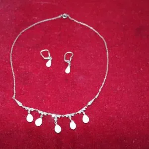 Collier en argent Art nouveau avec boucles d'oreilles
