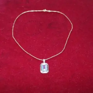Collier avec grand pendentif pierre bleue, or 333, longueur 42 cm, env. 7,6 grammes