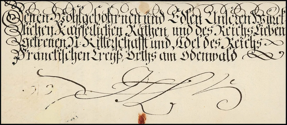 Wien, 1729, kalligraphisch schön adressierter Kaiserbrief mit Briefkopf und eigenhändiger Unterschrift von Kaiser Carl VI., rs. großes Papiersiegel