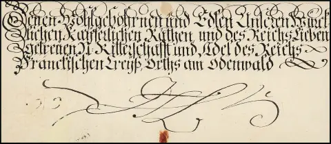 Wien, 1729, kalligraphisch schön adressierter Kaiserbrief mit Briefkopf und eigenhändiger Unterschrift von Kaiser Carl VI., rs. großes Papiersiegel