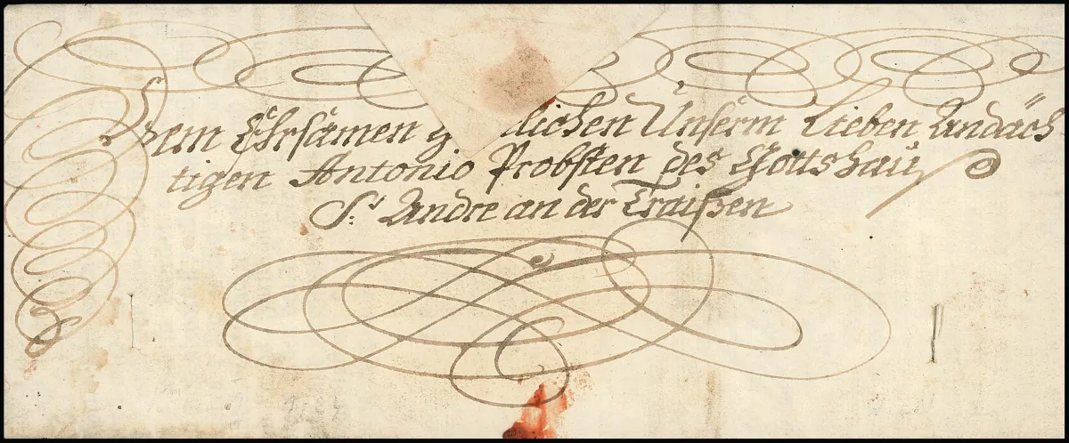 Wenen, 1734, decoratieve keizerlijke brief met briefhoofd, gedrukte inhoud en eigenhandige handtekening van keizer Karel VI, groot papieren zegel op achterzijde
