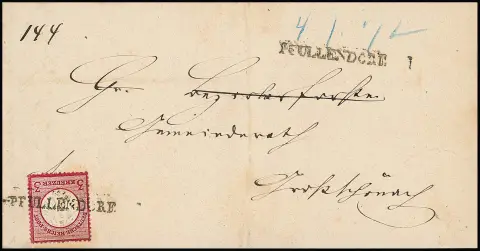 3 Kr. karmin, perfektes Exemplar mit seltenem nachverw. Baden-L1 "Pfullendorf" und nebengesetzt (hs. Datum 4.1.72, früh) auf gleichfalls seltenem Brief in den…
