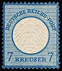 7 Kr. blau, ungebrauchtes Kabinettstück mit vollem Originalgummi, in sehr frischer Erhaltung. Neues Attest Krug "in einwandfreier Erhaltung" sowie je Atteste…