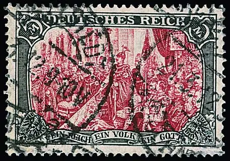 5 Mk. impression de la paix, le bon tirage ministériel, oblitéré impeccable. Mi. 2.000,-, certificat Jäschke-Lantelme