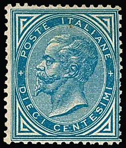 10 C. blau, ungebrauchtes, nahezu postfrisches Prachtstück, sign. Raybaudi. Mi. 6000,-, eine seltene Marke!