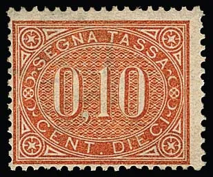 Timbre de poste, 1869, 10 C. brun-orange superbe non oblitéré, un timbre rare et toujours manquant, signé Diena et certificat Tosto. Mi. 5000,-