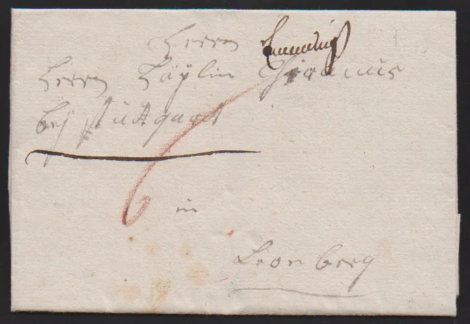 "Emmendingen", 1793, hs. Aufgabe auf Brief