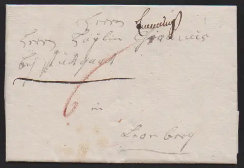 "Emmendingen", 1793, hs. Aufgabe auf Brief