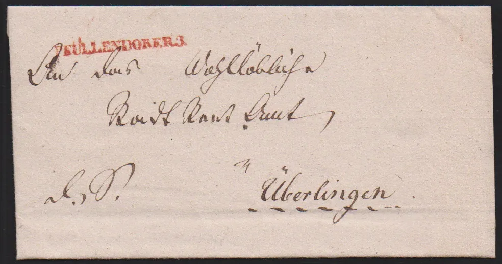 "Pfullendorf", (1790), mention manuscrite "de Pfullendorf", et L1 rouge "PFULLENDORF.R.3" (lettre double usage), sur deux lettres