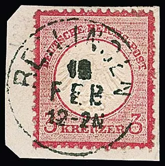 "Reilingen", nachverw. K1 voll auf Briefstück 3 Kr. kl. Brustschild
