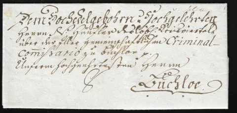 "Salem", 1791, hs. Aufgabe "v. Salem" auf Brief mit Inhalt nach Buchloe