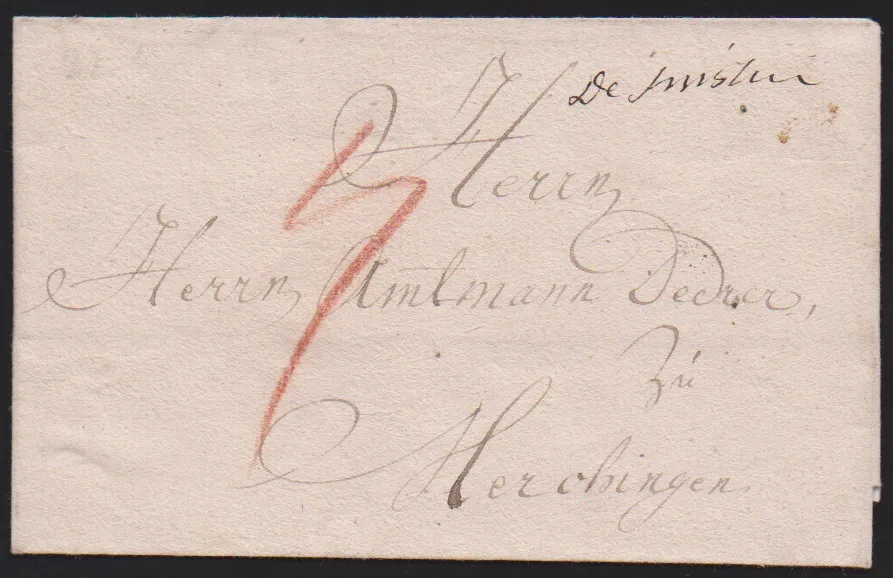 "Sinsheim", (approx. 1770/80), two letters, as well as "de Wertheim", total of three letters with handwritten markings