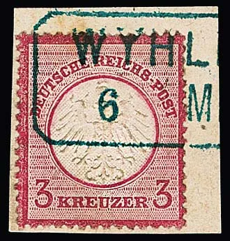 "Wyhlen", deelafdruk van zeldzame na-gebruikte Billet-Ra2 op briefstuk 3 Kr. klein Brustschild, foto cert. Sommer