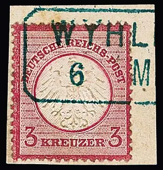 "Wyhlen", Teilabschlag des seltenen nachverw. Billet-Ra2 auf Briefstück 3 Kr. kl. Brustschild, Fotoexp. Sommer