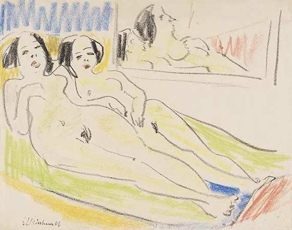 Ernst Ludwig Kirchner, Dwa leżące akty, 1909
