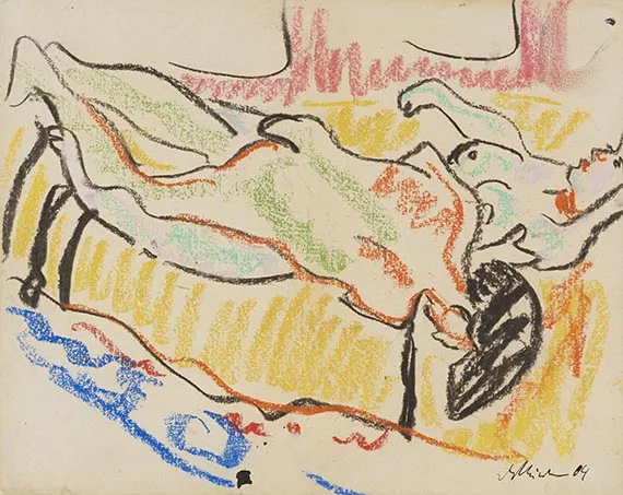 Ernst Ludwig Kirchner, Lovers in the Studio (Two Nudes)