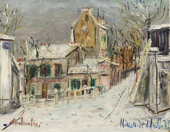 Maurice Utrillo, Lapin Agile w Montmartre pod śniegiem
