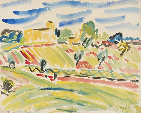 Erich Heckel, Hügel in der Campagna, 1909