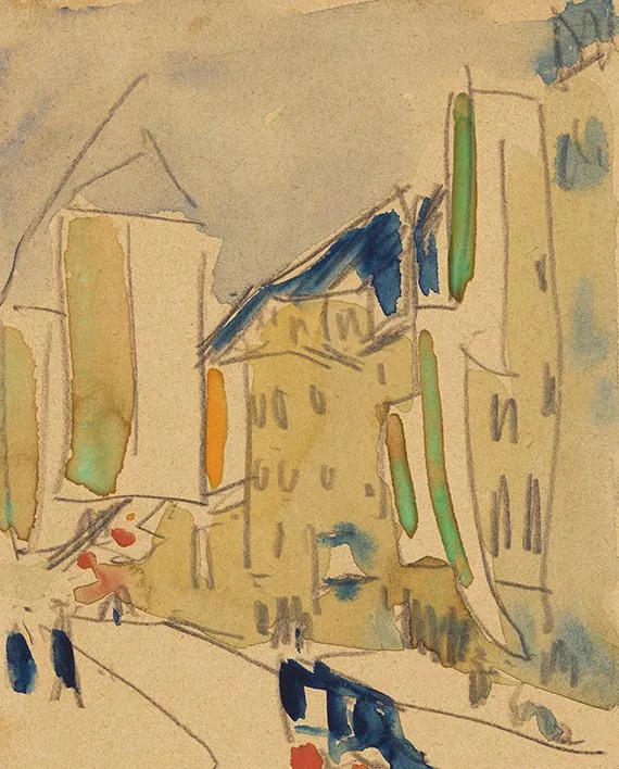 Ernst Ludwig Kirchner, Maisons pavoisées à Dresde