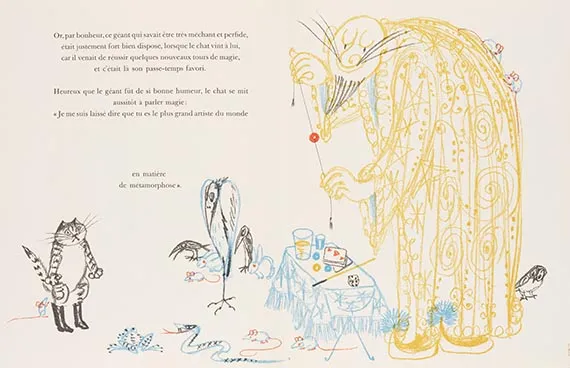 Charles Perrault, Le chat botté. Mit einer Orig.-Zeichnung